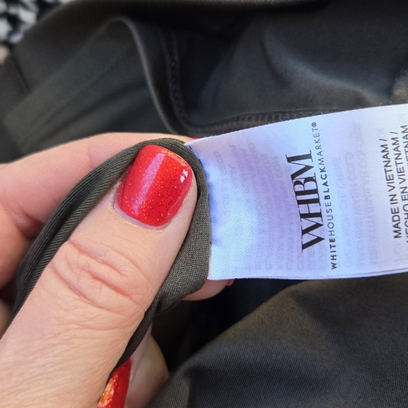 WHBM Army Green Scuba Luxe Gold Button Sheath Dress - Picture 10 of 11